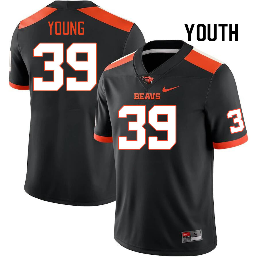 Youth #39 Jaydin Young Oregon State Beavers College Football Jerseys Stitched-Black